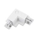 Accesoriu, conector colt alb pentru sinele trifazate TRACK 3LINE L RIGHT GIPS