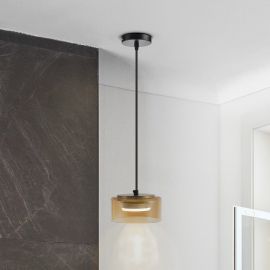 Pendule, Lustre suspendate - Pendul LED design moderm Olaia chihlimbar