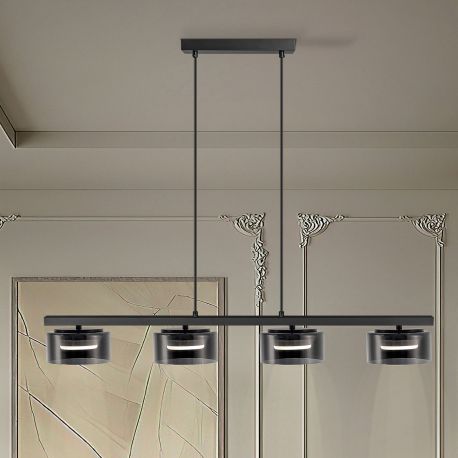 Pendule, Lustre suspendate - Lustra LED suspendata design modern Olaia 4L Fumuriu