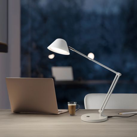 Lampi birou - Veioza/Lampa de birou LED cu brat articulat Taros alba