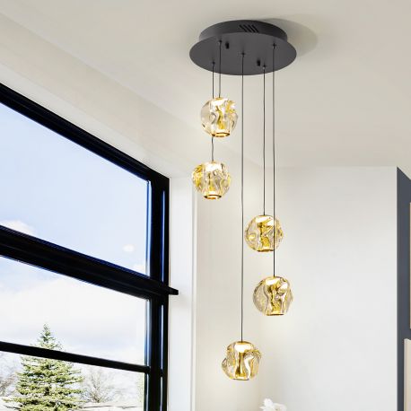 Pendule, Lustre suspendate - Lustra LED suspendata design decorativ modern Zaria 5L