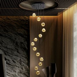 Corpuri de iluminat Lustre pentru casa scarii - Lustra LED suspendata design decorativ modern Zaria 13L