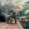 Decoratiune/ Statueta exterior sau interior ORIGAMI SARU, mat