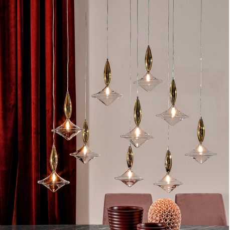 Pendule, Lustre suspendate - Lustra deosebita cu 10 pendule design LUX Étoile 04