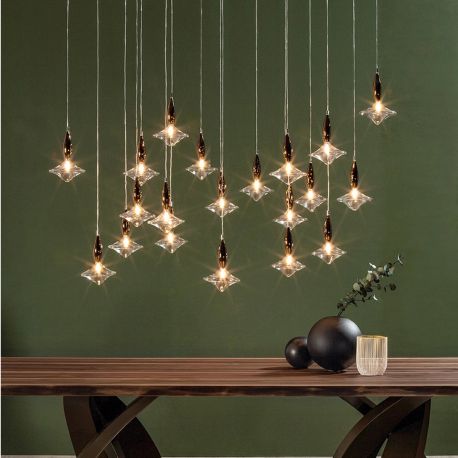 Pendule, Lustre suspendate - Lustra deosebita cu 20 pendule design LUX Étoile 05