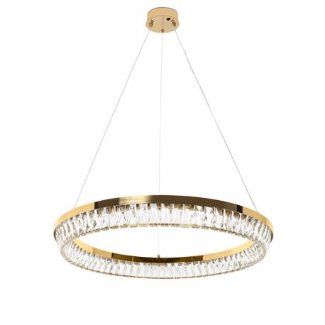 Pendule, Lustre suspendate - Lustra suspendata LED, Metal, Sticla, SAYOV 80 auriu