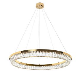 Lustra suspendata LED, Metal, Sticla, SAYOV 100 auriu