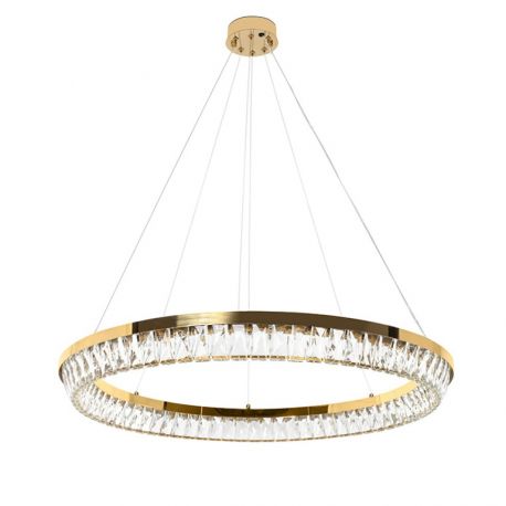 Pendule, Lustre suspendate - Lustra suspendata LED, Metal, Sticla, SAYOV 100 auriu