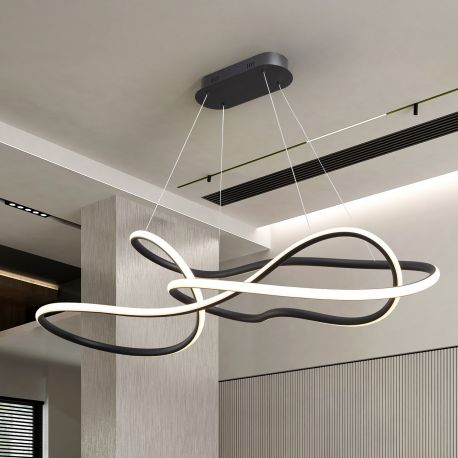 Pendule, Lustre suspendate - Lustra LED XXL suspendata cu telecomanda Evania