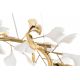 Pendule, Lustre suspendate - Lustra Suspendata, Metal Auriu, Petale Flori Albe Ceramice, FLORA 80