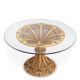 Mese dining - Masa rotunda design LUX, Ratan natural, Sticla, Colony