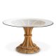 Mese dining - Masa rotunda design LUX, Ratan natural, Sticla, Colony