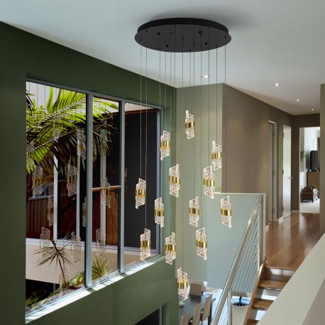 Corpuri de iluminat Lustre pentru casa scarii - Lustra LED suspendata design elegant Iliada 13L