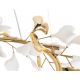 Pendule, Lustre suspendate - Lustra Suspendata, Metal Auriu, Petale Flori Albe Ceramice, FLORA 100