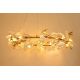 Pendule, Lustre suspendate - Lustra Suspendata, Metal Auriu, Petale Flori Albe Ceramice, FLORA 120