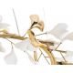 Pendule, Lustre suspendate - Lustra Suspendata, Metal Auriu, Petale Flori Albe Ceramice, FLORA 120