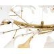 Pendule, Lustre suspendate - Lustra Suspendata, Metal Auriu, Petale Flori Albe Ceramice, FLORA 120
