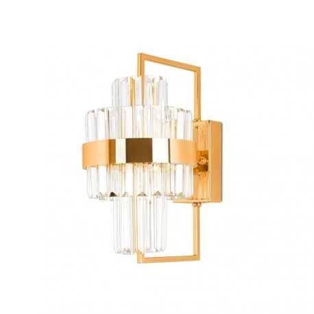 Aplice, corpuri de iluminat pentru pereti - Aplica de perete LED, Metal Auriu, Cristale de Sticla, Empero
