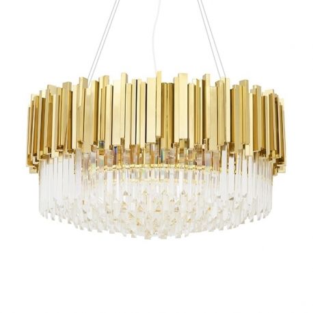 Candelabre, Lustre - Lustra suspendata, Cristale de Sticla, Glamour Gold 80