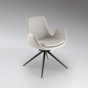 Scaun pivotant dining design elegant Zuna alb