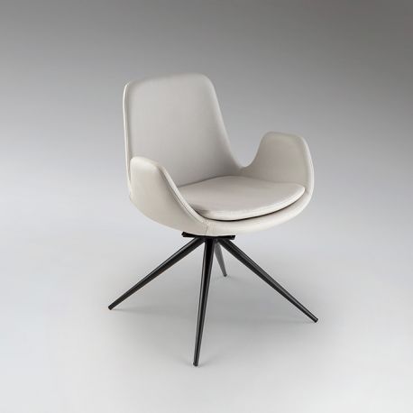 Scaune - Scaun pivotant dining design elegant Zuna alb