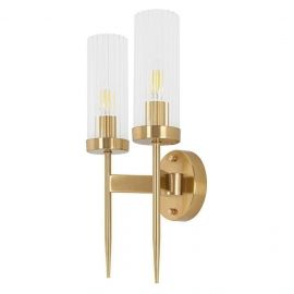 Aplice, corpuri de iluminat pentru pereti - Aplica de perete, Metal, Sticla, Flame auriu