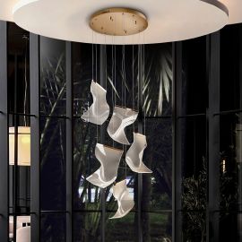 Pendule, Lustre suspendate - Lustra LED suspendata design ultra-modern Velos II auriu