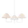 Candelabru 3 brate LUX, Metal, Alb, Abajur In, GLADWYNE