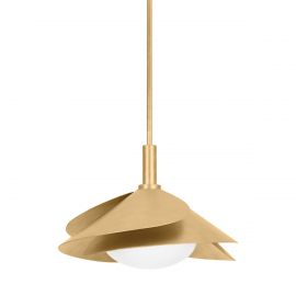 Pendule, Lustre suspendate - Lustra suspendata, Metal, Foita Auriu Vintage, BROOKHAVEN 39cm
