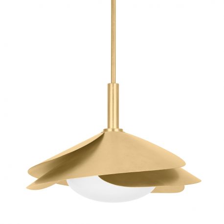 Pendule, Lustre suspendate - Lustra suspendata, Metal, Foita Auriu Vintage, BROOKHAVEN 56cm