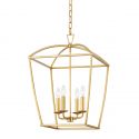 Lustra suspendata design felinar, Metal foita aurie, BRYANT