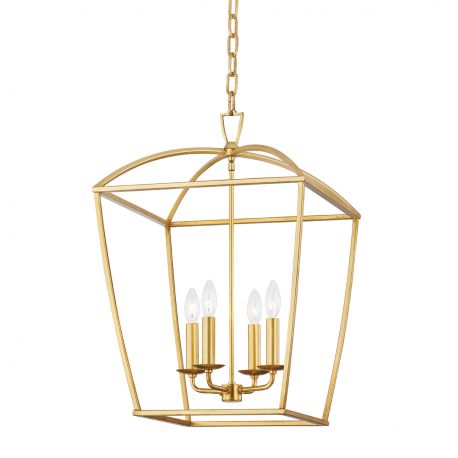 Pendule, Lustre suspendate - Lustra suspendata design felinar, Metal foita aurie, BRYANT