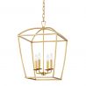 Lustra suspendata design felinar, Metal foita aurie, BRYANT