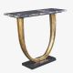 Console - Consola lucrata manual, Marmura, Negru, Auriu, OMEGA 80cm