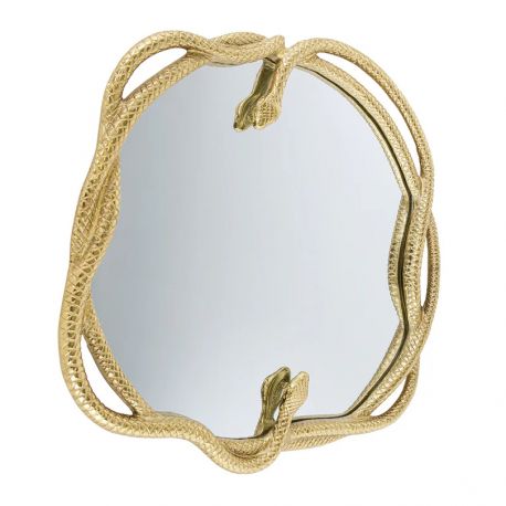 Oglinzi - Oglinda decorativa design sarpe auriu SNAKE XL 85cm