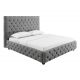 Paturi - Pat elegant tapitat cu tesatura gri, PARIS CHESTERFIELD 180x200cm