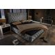 Paturi - Pat elegant tapitat cu tesatura gri, PARIS CHESTERFIELD 180x200cm