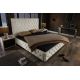 Paturi - Pat elegant tapitat cu tesatura bej, PARIS CHESTERFIELD 180x200cm