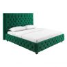 Pat elegant tapitat cu catifea verde inchis, PARIS CHESTERFIELD 180x200cm