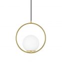 Lustra design miminalist, Metal auriu, Glob Sticla, AURELIA 25