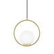 Pendule, Lustre suspendate - Lustra design miminalist, Metal auriu, Glob Sticla, AURELIA 25