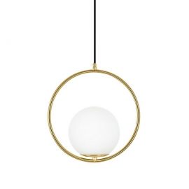 Pendule, Lustre suspendate - Lustra design miminalist, Metal auriu, Glob Sticla, AURELIA 25