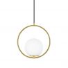 Lustra design miminalist, Metal auriu, Glob Sticla, AURELIA 25