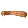 Coltar 5 locuri, Functia Relax, Sezlong Stanga, Cowhide maro
