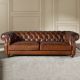Canapele - Canapea 3 locuri design italian Chesterfield piele maro