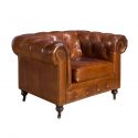 Fotoliu design italian Chesterfield piele maro