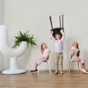 Set de 4 scaune pentru copii de exterior / interior design modern premium Love mini