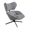 Fotoliu pivotant design LUX, Tesatura Alb-Negru, Armchair