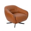 Fotoliu pivotant design LUX, Piele naturala, Cowhide maro