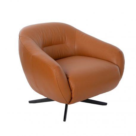Fotolii - Fotoliu pivotant design LUX, Piele naturala, Cowhide maro